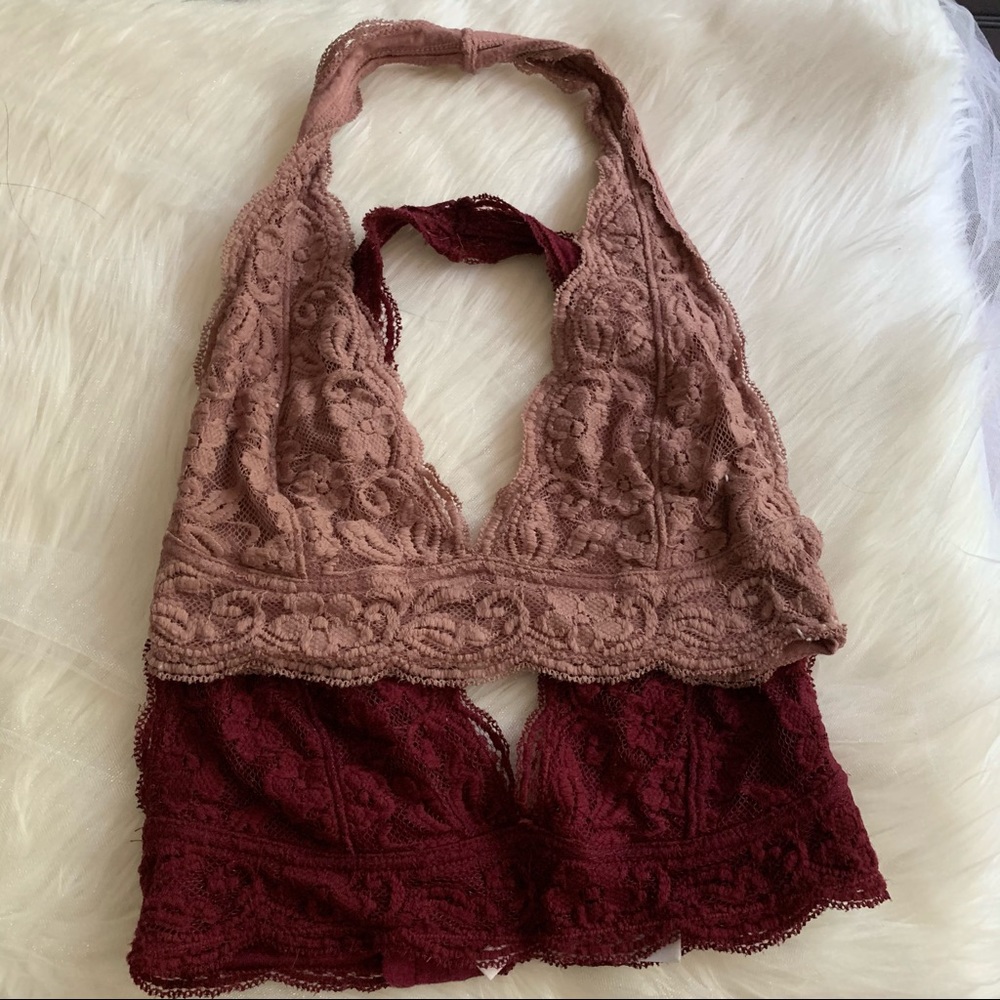 Urban Outfitters lacy halter bralettes